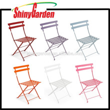 Muebles de la silla de acero plegable del metal al aire libre del patio de TESCO, color de la silla del metal, silla de acero del patio del Bistro